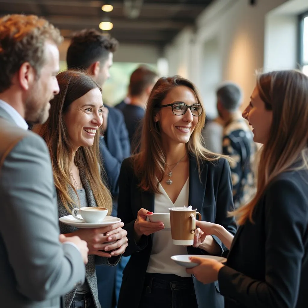 Sesión de networking entre profesionales del marketing